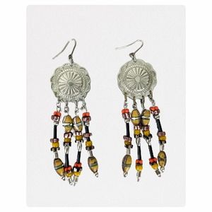 vintage 80's southwest beaded earrings